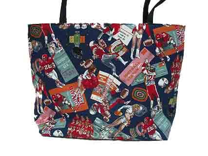 Wholesale Handbags #2008-fb Bucket tote bag has a sports theme artwork ...