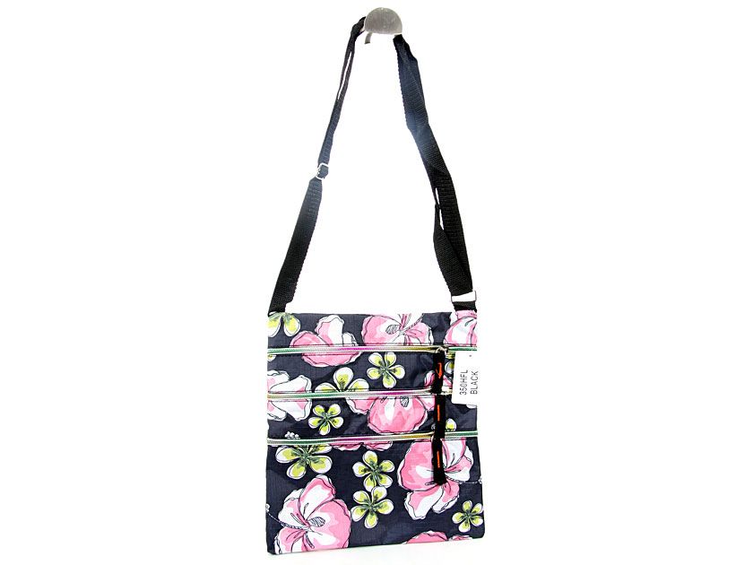 Wholesale Handbags #350hfl-bk Printed Fabric Messenger Bag