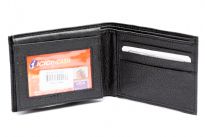 Carry your money in style. This is a faux leather bifold double bill mens wallet wallet. Features 6 credit card slots and 2 ID Windows. The faux leather is soft to the touch. 