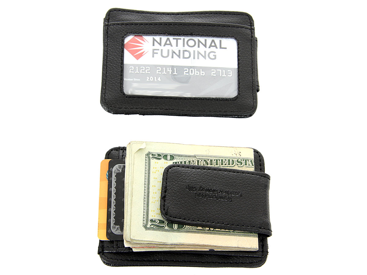 Magnetic Money Clip Wallet with a Credit Card Pocket by Leatherboss